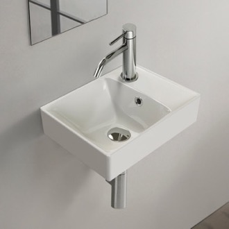 Bathroom Sink Small Bathrom Sink, Wall Mounted CeraStyle 044200-U